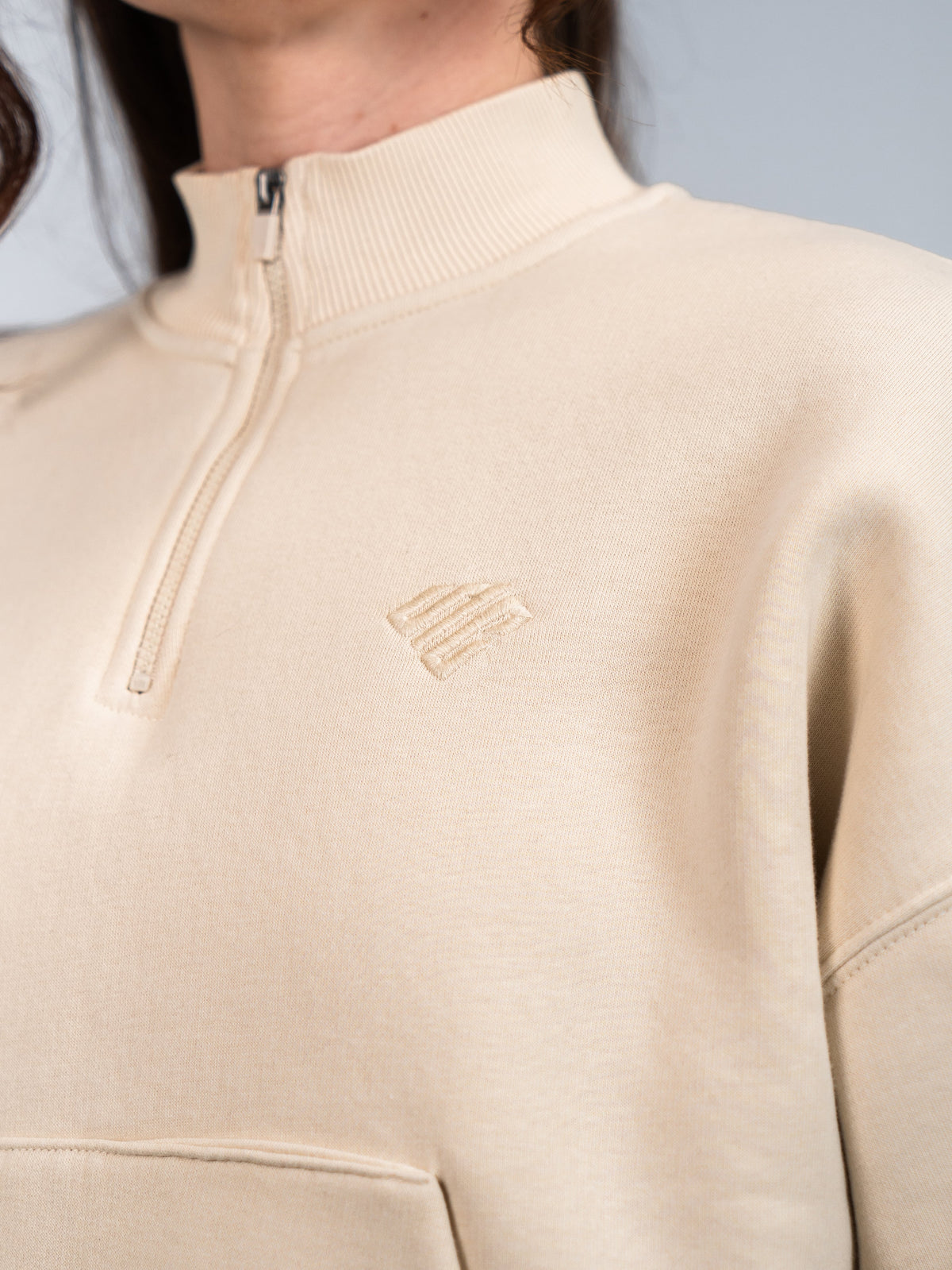 SUPRCRAFT Quarter Zip Sweater Creme