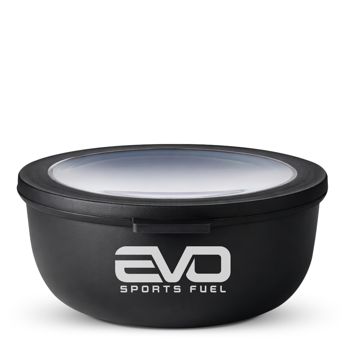 EVO SPORTS FUEL Meal Prep Dose in Schwarz mit transparentem Deckel – robuste Aufbewahrungsdose für Meal Prep und Sporternährung